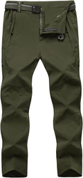 Men's Lightweight Hiking Pants with Belt - Quick-Dry Outdoor Pants Zip
