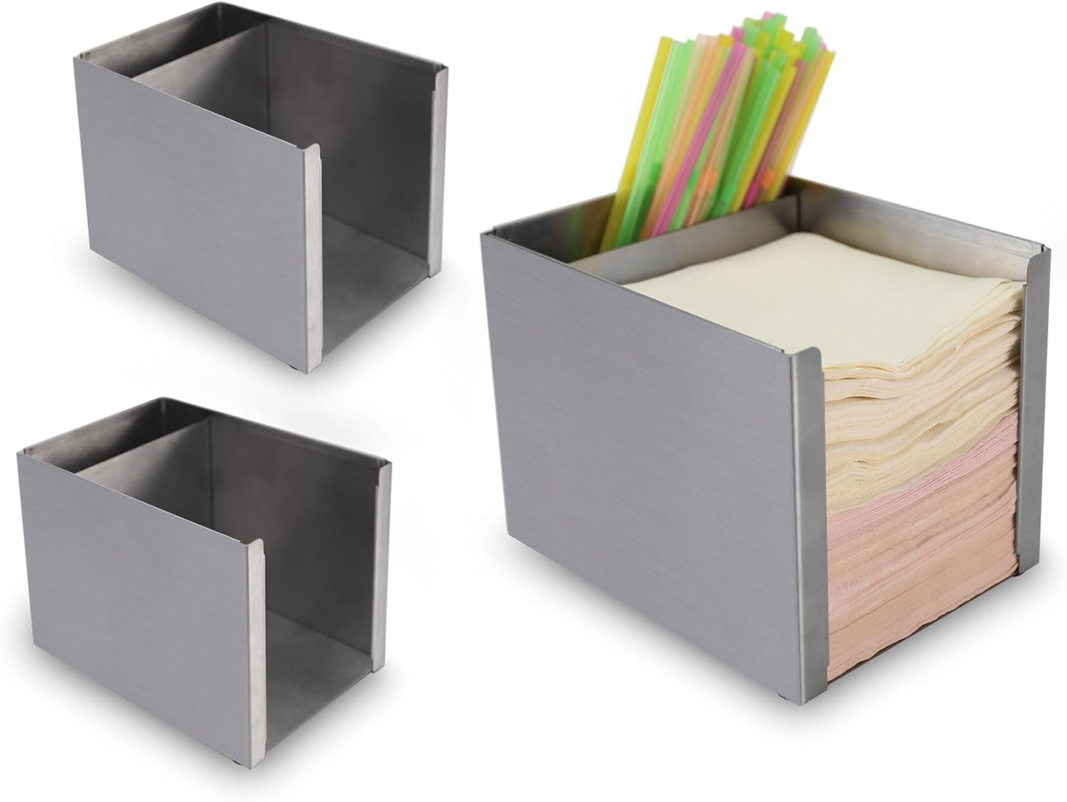 Stainless Steel Bar Caddy Holder for Napkins and Accessories