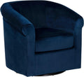 Swivel in Style: Navy Blue Velvet Accent Chair