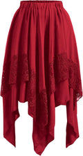 Verdusa Women's Renaissance Flowy Fairy Skirt Y2k Asymmetrical Midi