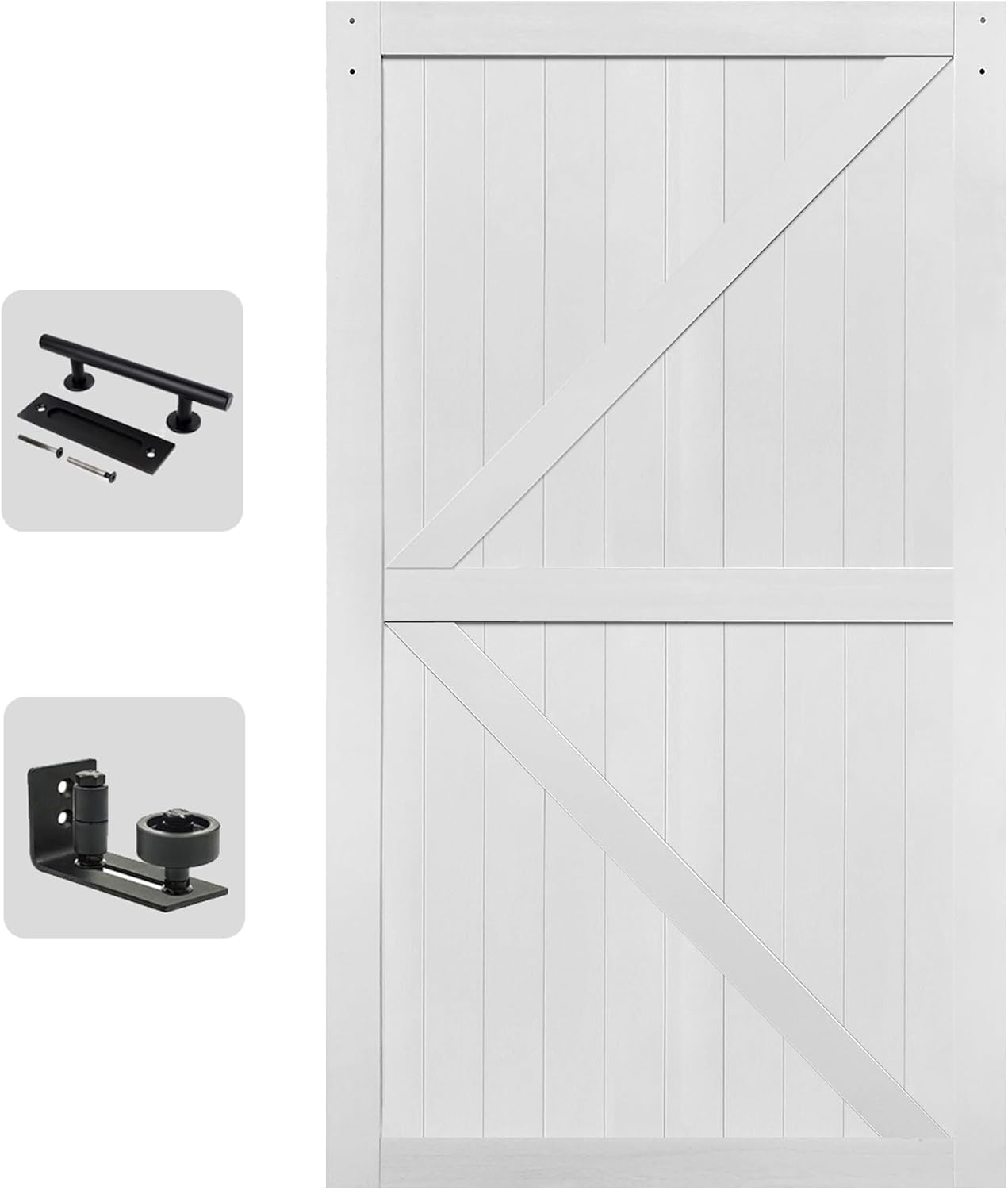 60in x 84in MDF White Barn Door for Elegant Interior Design