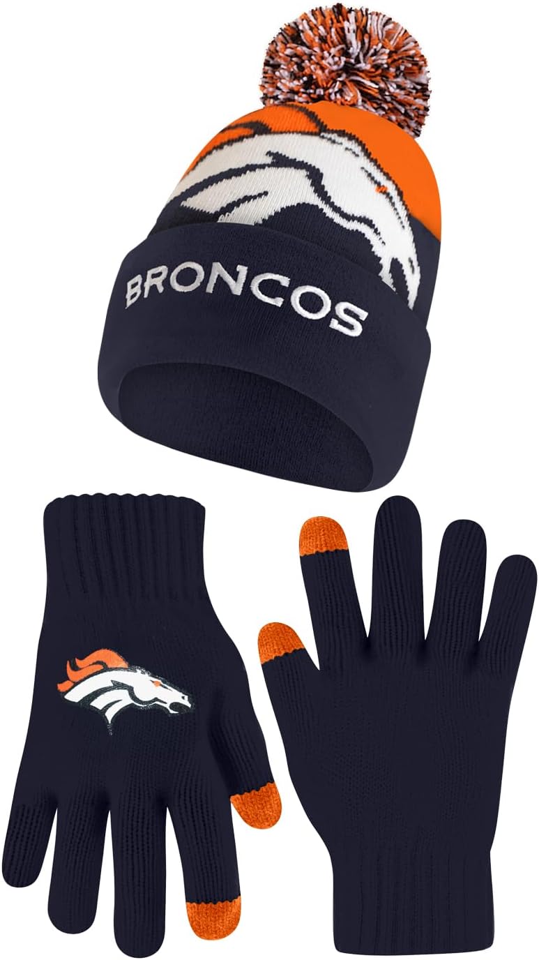 Ultra Game NFL Super Soft Winter Beanie and Touch Screen Gloves