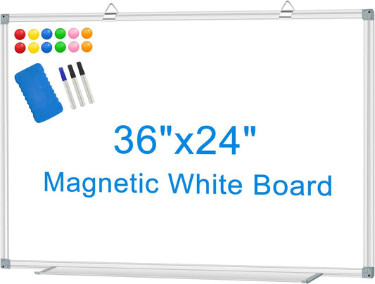 Magnetic Dry Erase Whiteboard 36in x 24in for Home Office