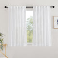 NICETOWN 48 White Semi Sheer Cafe Curtains for Light Filtering Privacy