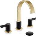 Midanya 8 in Widespread Waterfall Bathroom Sink Faucet - Matte Black