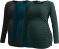 Smallshow Women's Maternity Shirts Long Sleeve 3-Pack (Style 9SKB)