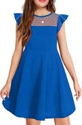 Arshiner Girls Dress Summer Ruffle Sleeve Mesh A Line - Cute Everyday