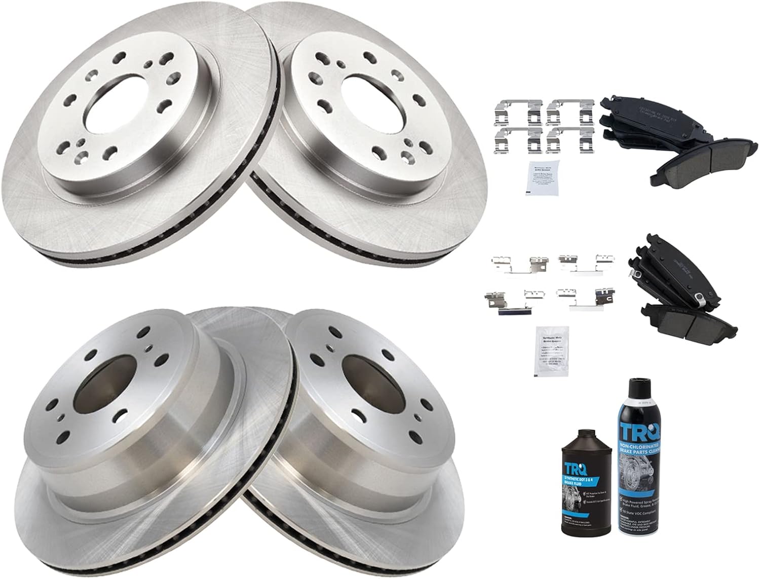 TRQ Front & Rear Brake Pad & Rotor Kit for 15-20 Escalade