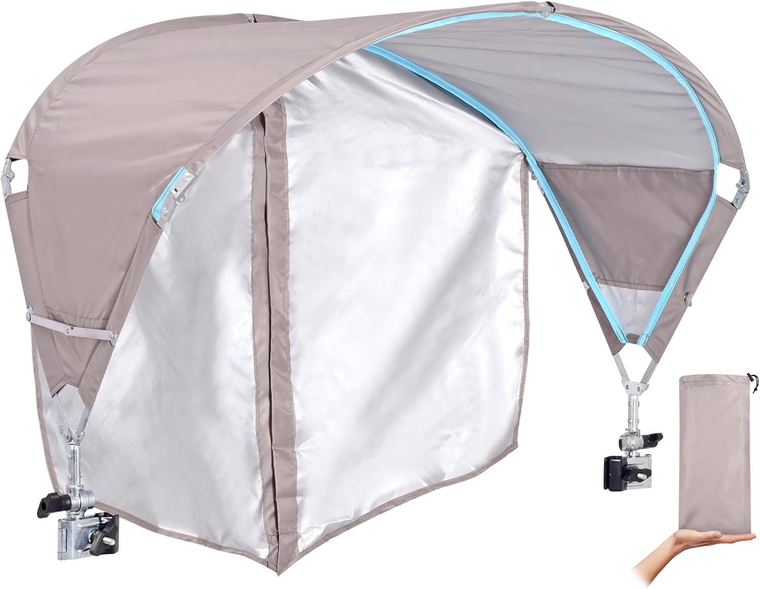 Universal Chair Umbrella Canopy with Adjustable Clamp for Sun Shade