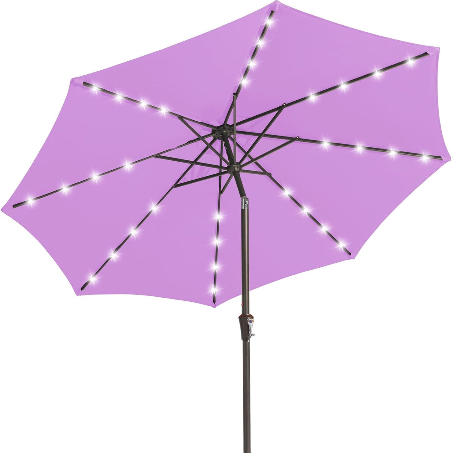 JEAREY 9FT Outdoor Patio Umbrella with Solar Lights for Shade