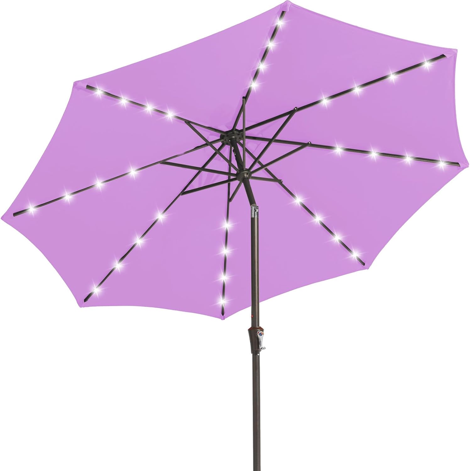 JEAREY 9FT Outdoor Patio Umbrella with Solar Lights for Shade