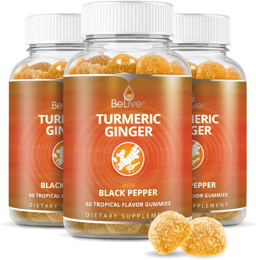 BeLive Turmeric Curcumin Gummies for Immune Support & Health