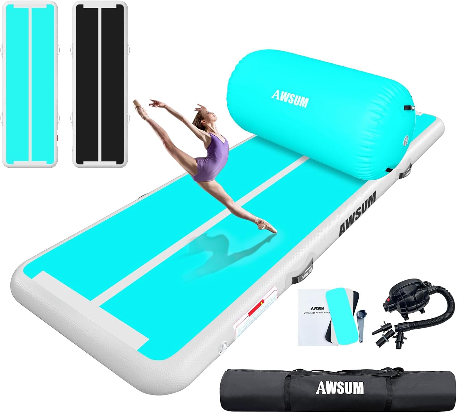 AWSUM 10ft Gymnastics Mat with Air Roller for Safe Training