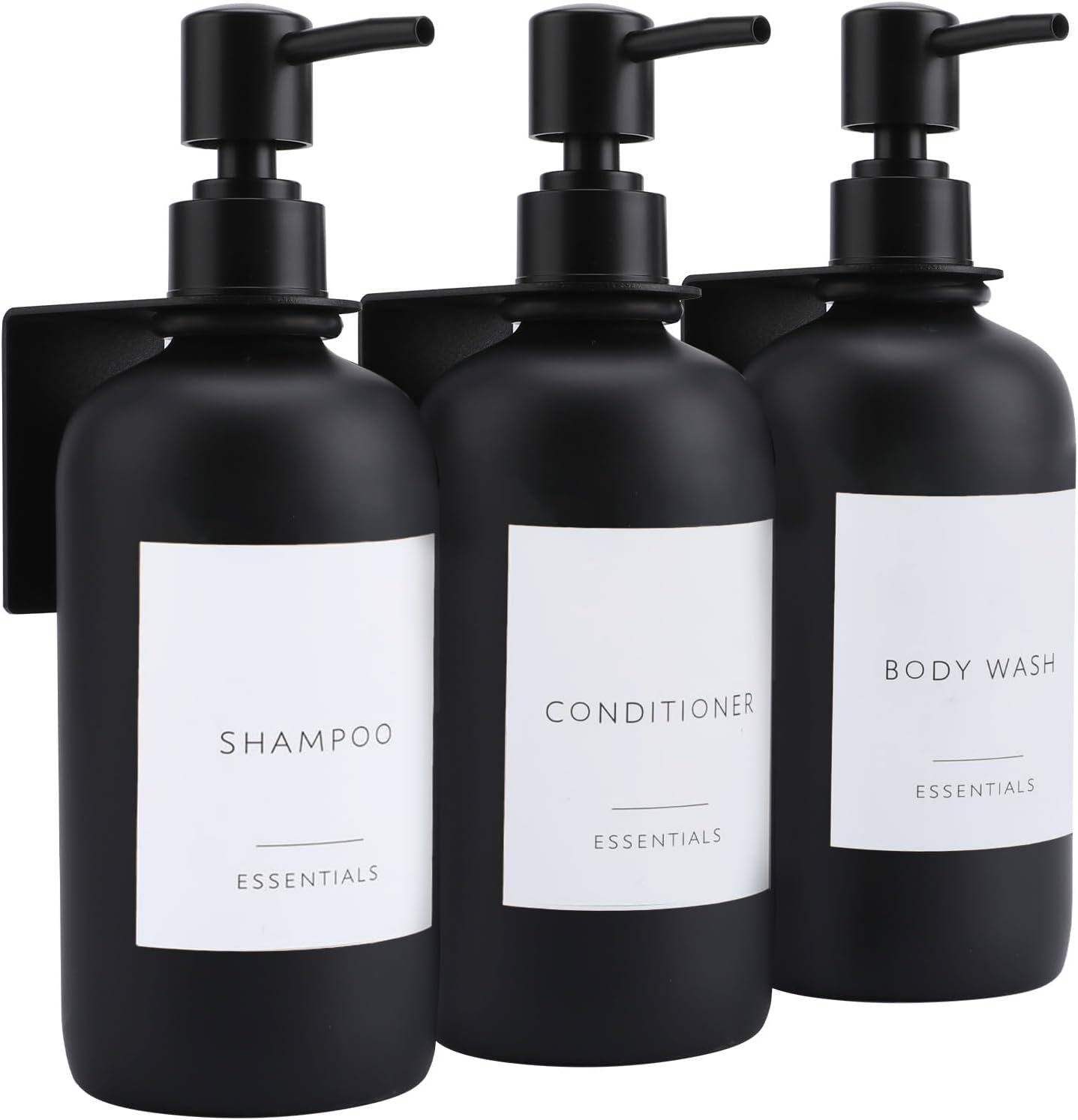 Stylish Wall Mount Dispenser Set - 21oz Capacity, Refillable, Waterproof Labels - Insdawn