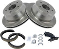 TRQ Rear Disc Ceramic Brake Pad & Rotors Kit - Direct Fit Replacement