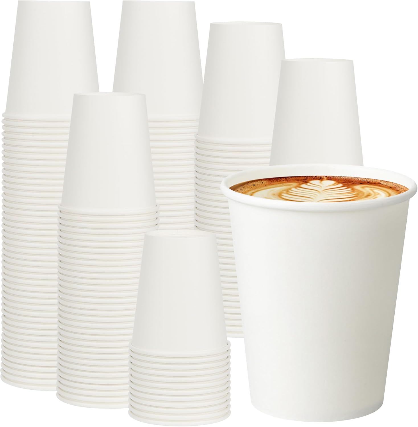 500 Pack 8 oz Disposable Coffee Cups for Hot and Cold Beverages