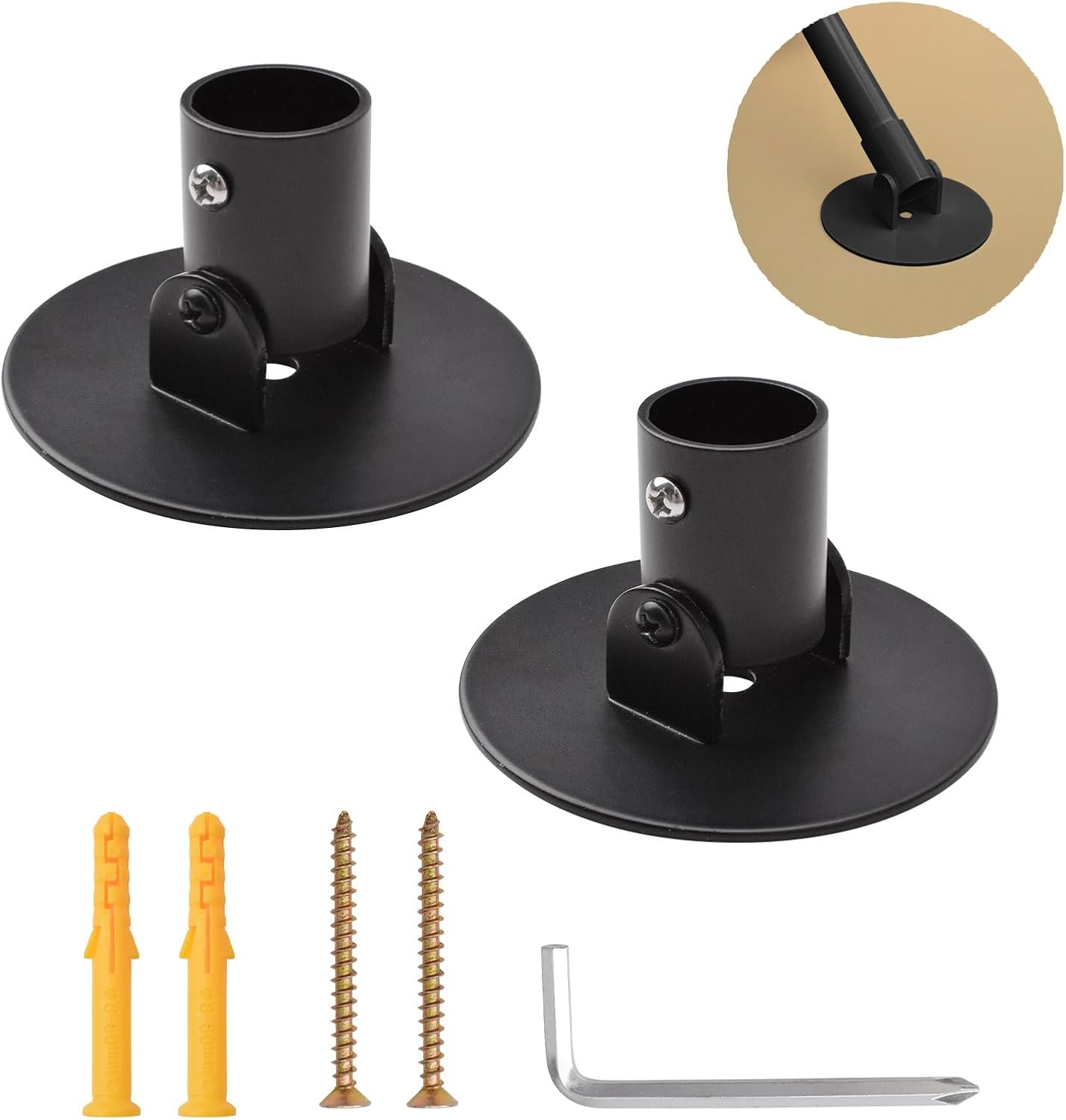 Heavy Duty Swivel Bracket Set for Easy Curtain Rod Installation