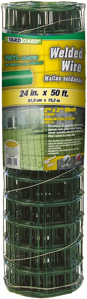 YardGard Welded Wire Fence - Green PVC Coated 24in x 50ft