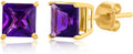 MAX + STONE 10k White Gold 5mm Princess Cut - Timeless Amethyst Studs