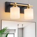 2 Light Modern Bathroom Light Fixtures Over Mirror - Black Gold Vanity