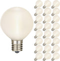 G50 LED Filament String Light Bulbs 25 Pack Frosted White - Patio Glow