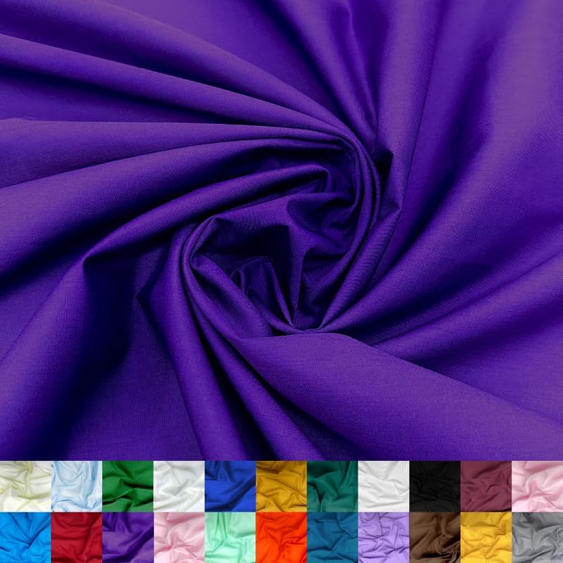 Cotton Polyester Broadcloth Fabric - Soft & Breathable 60in Wide