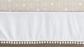 White Crib Bed Skirt Dust Ruffle - Gender Neutral Boho Pom Pom