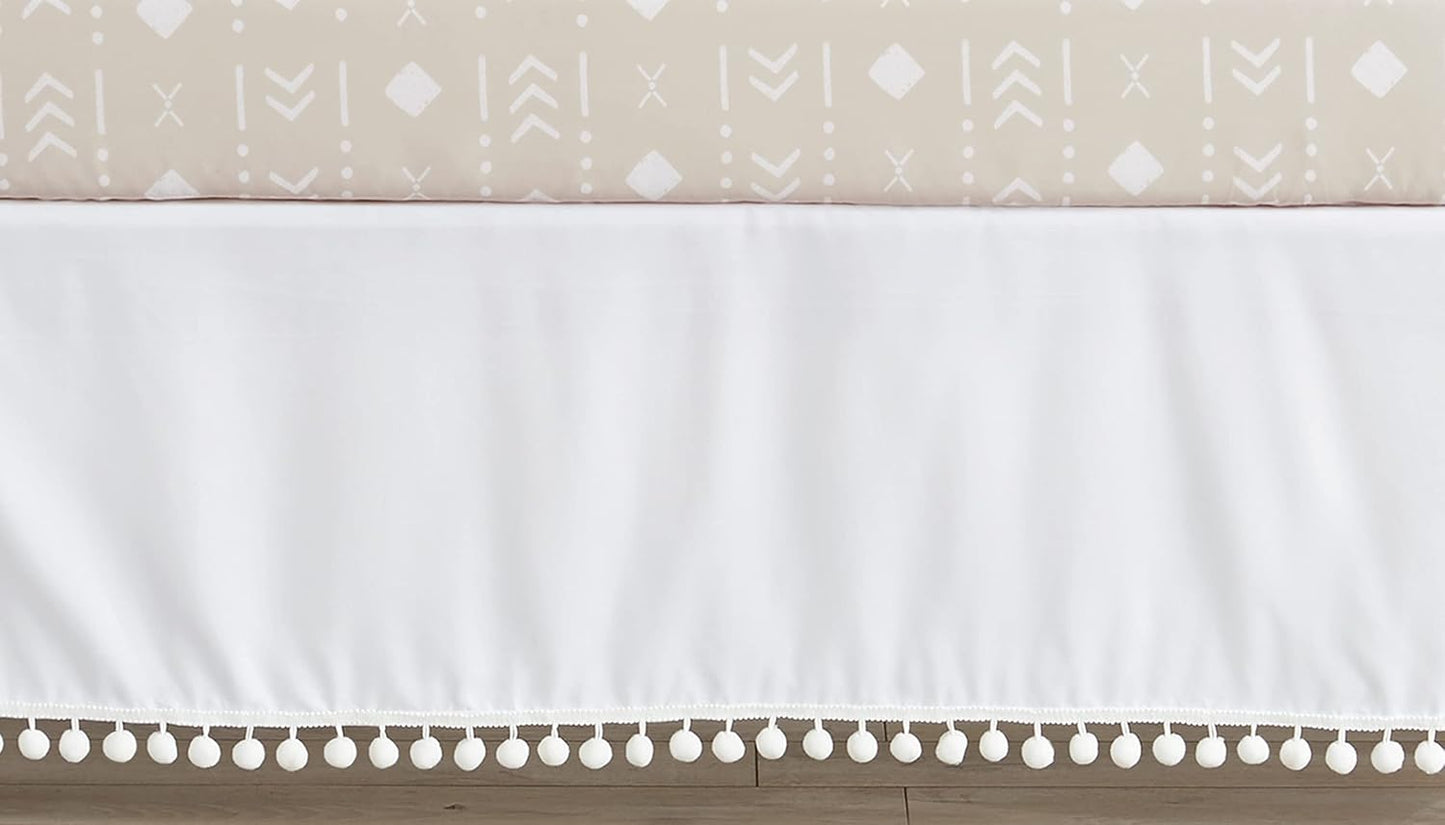 Sweet Jojo Designs White Baby Nursery Crib Bed Skirt Dust Ruffle