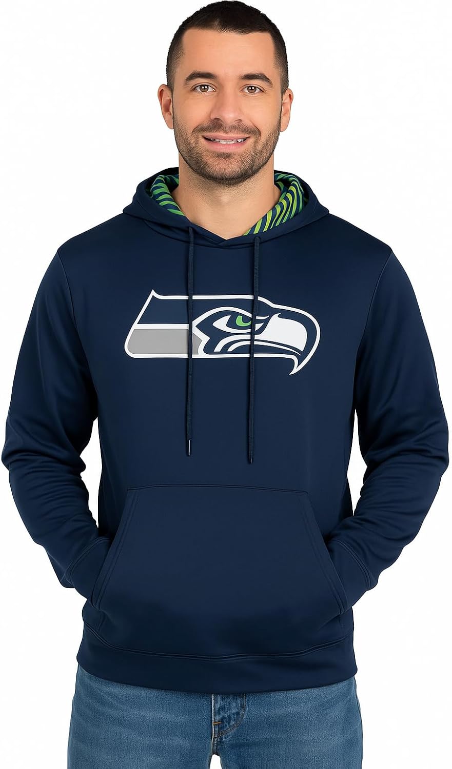 Zubaz Official NFL Hoodie with Colorful Hood Designs for Fans