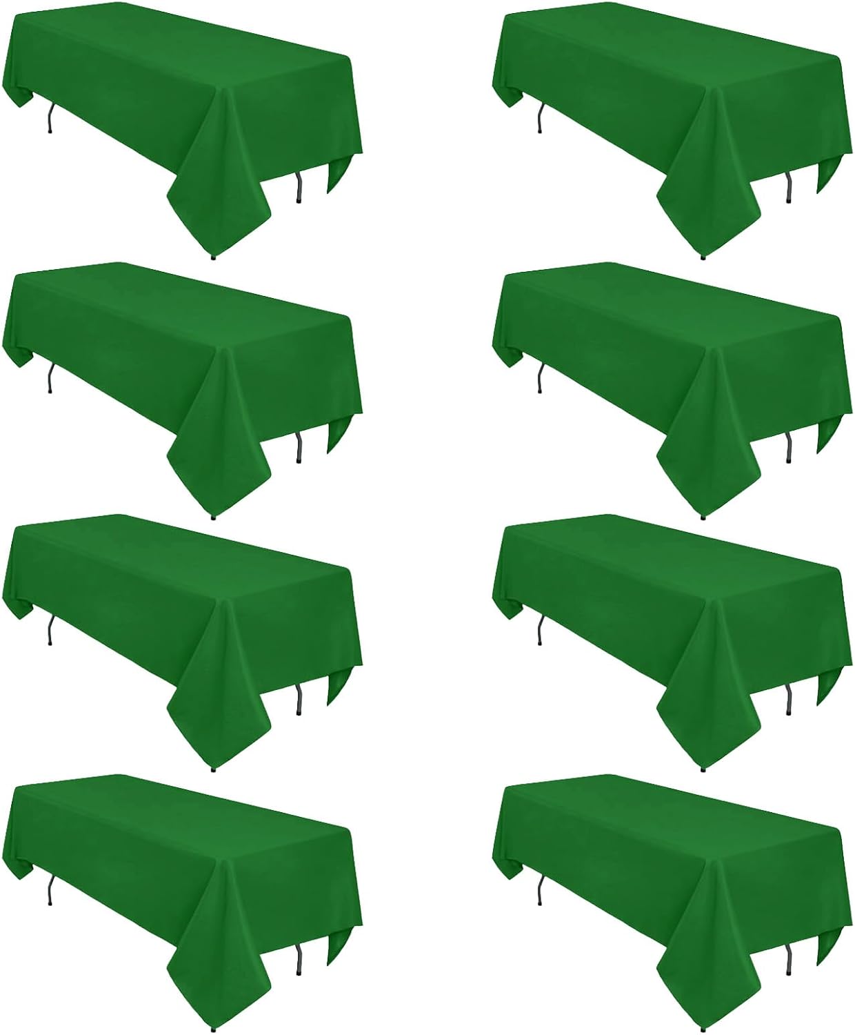 Elegant Green Tablecloths for 6 Foot Rectangle Tables - 8 Pack