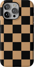 Casely iPhone 15 Pro Max Case Fit Check - Black & Brown Checkerboard