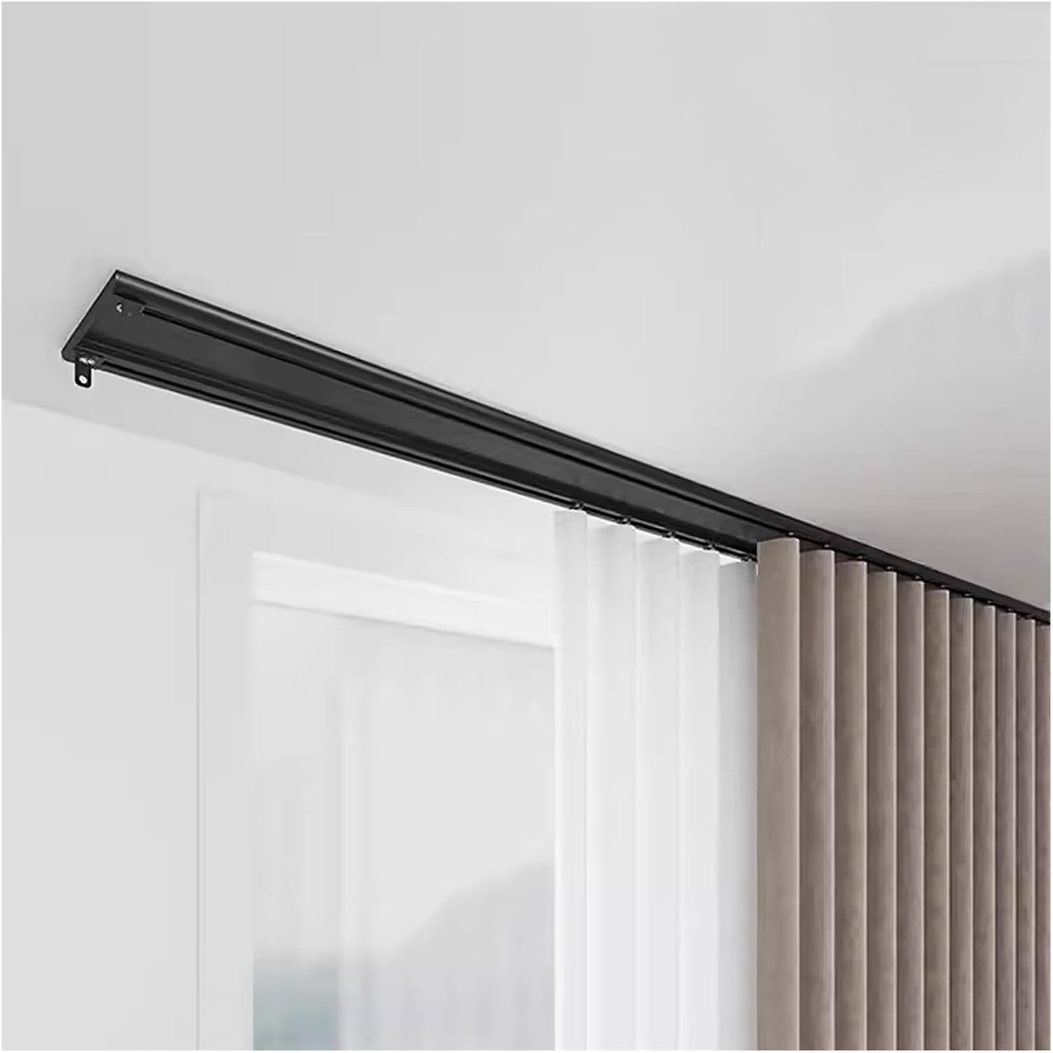 Ultimate Space Divider: 30ft Black Alloy Curtain Rod