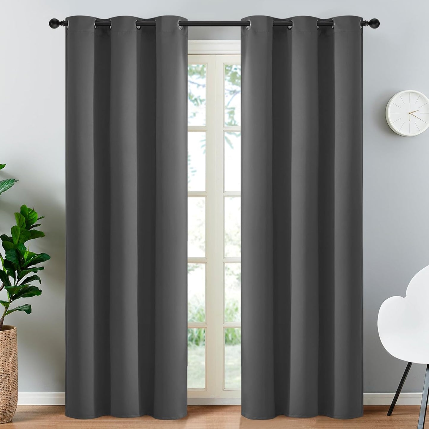 Yakamok 90 Inch Long Blackout Curtains for Bedroom and Living Room
