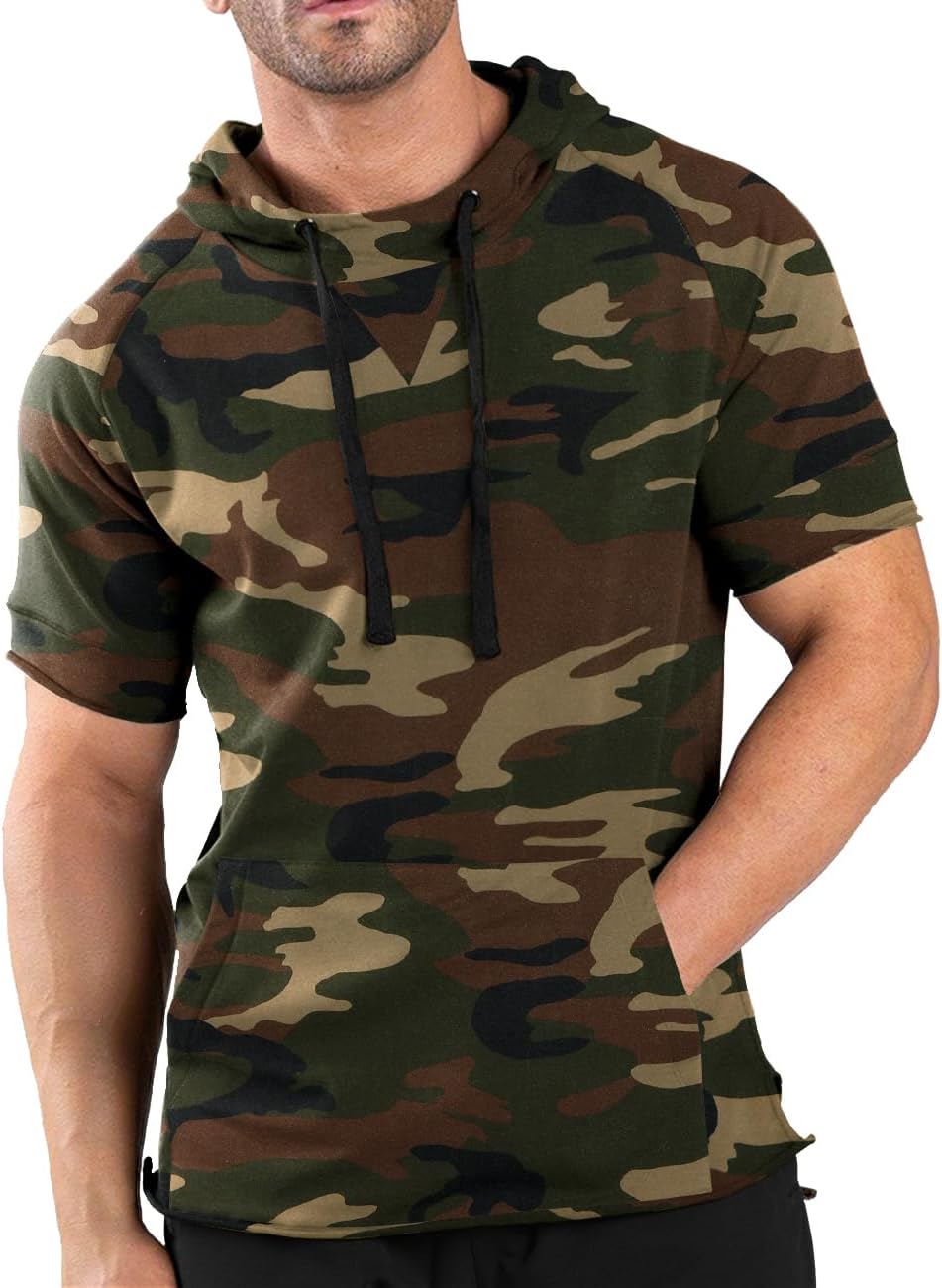 COOFANDY Men's Muscle Fit Hooded Gym Tee