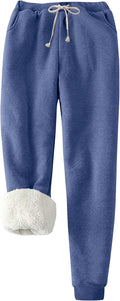 Flygo Women's Winter Sherpa Lined Fleece Joggers Pants - Cozy Warmth