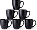 AmorArc 16oz Coffee Mugs Set of 6 - Large Matte Black Ceramic Mugs