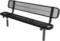 B6WBI-TXTBLK Heavy Duty Park Bench with Back for Outdoors