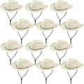 Disposable Plastic Cowboy Hat Set for Men and Women - 12 Pack felt