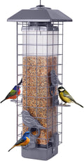 Squirrel Proof Bird Feeder Metal Mesh with 4 Perches - Large Capacity