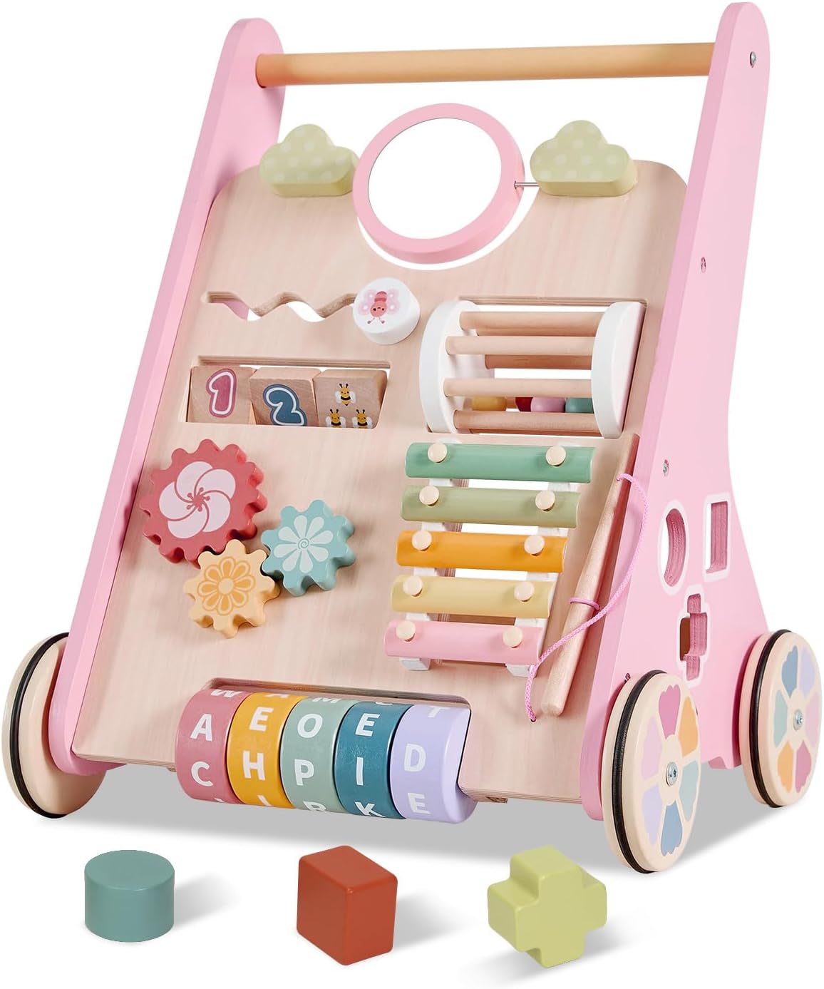 Wooden Baby Walker Wheels for 12 Months+ Montessori Learning