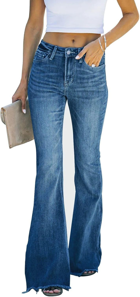 KUNMI Women's Flare Bell Bottom Jeans for Stylish Comfort