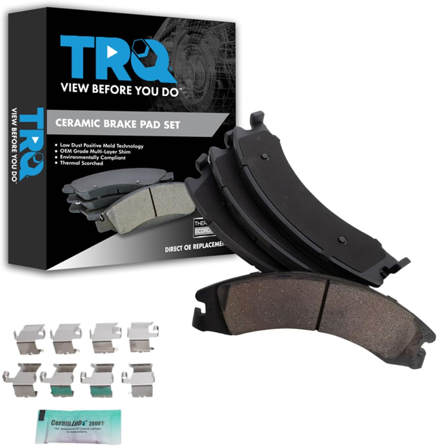 TRQ Rear Brake Pads Ceramic for 2008-2022 Ford E-Series