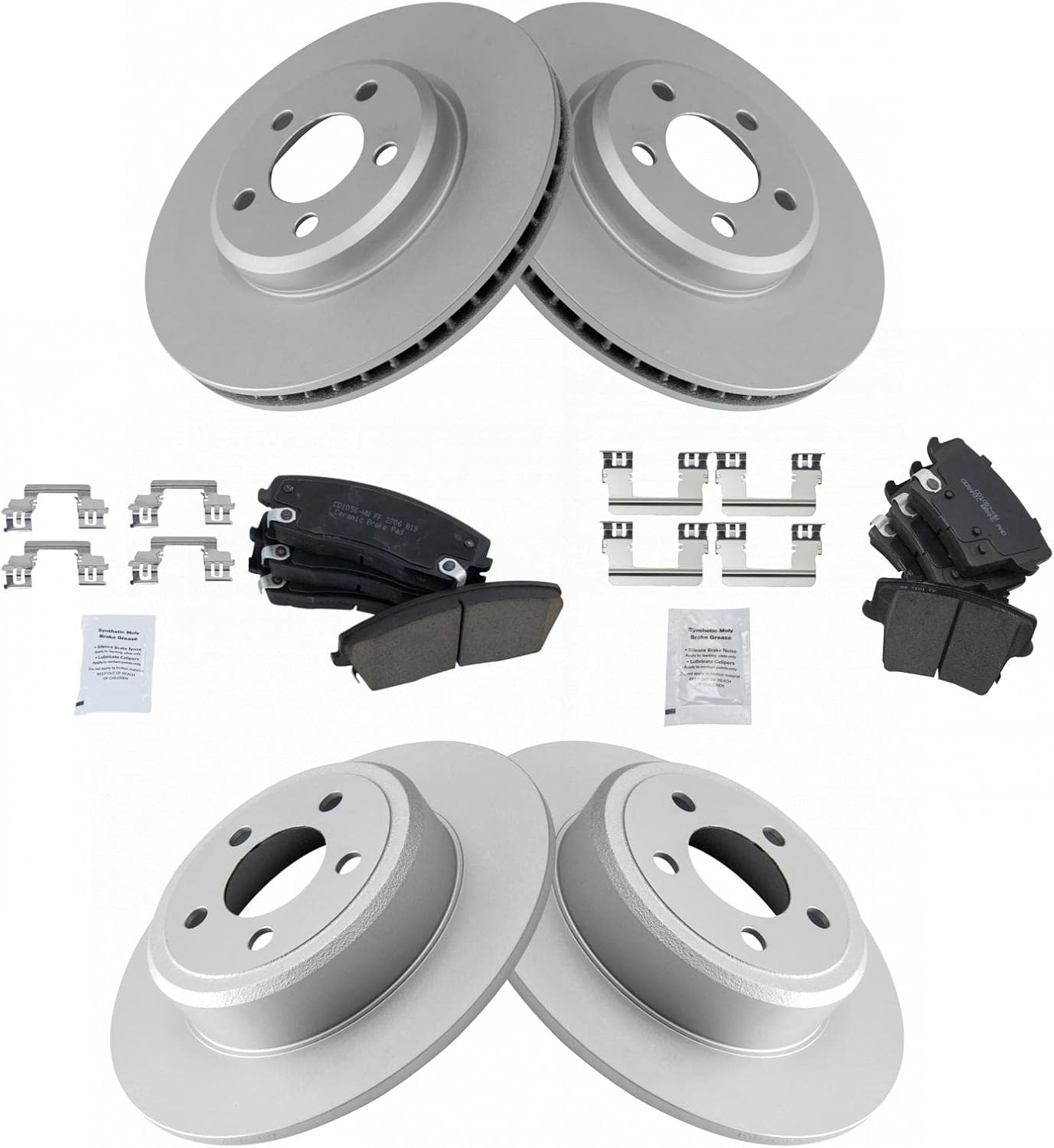 TRQ Front and Rear Brake Pad & Rotor Kit for Chrysler 300