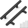Probrico Hole Centers 102 mm Cabinet Pulls - Matte Black T-Bar