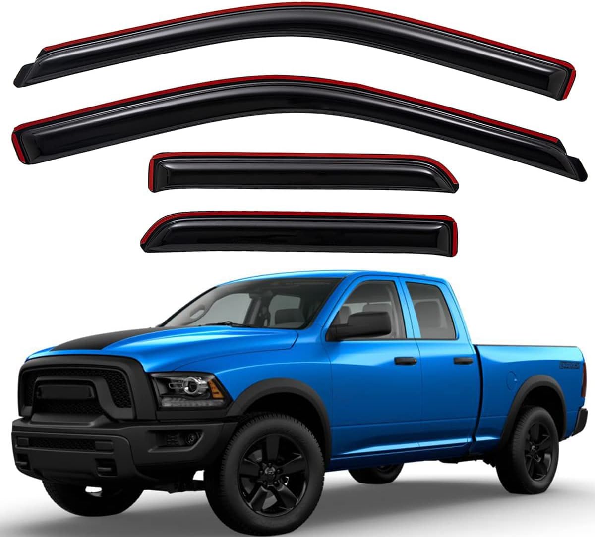 Lightronic Auto Vent Window Visors for Dodge Ram 1500 Quad Cab