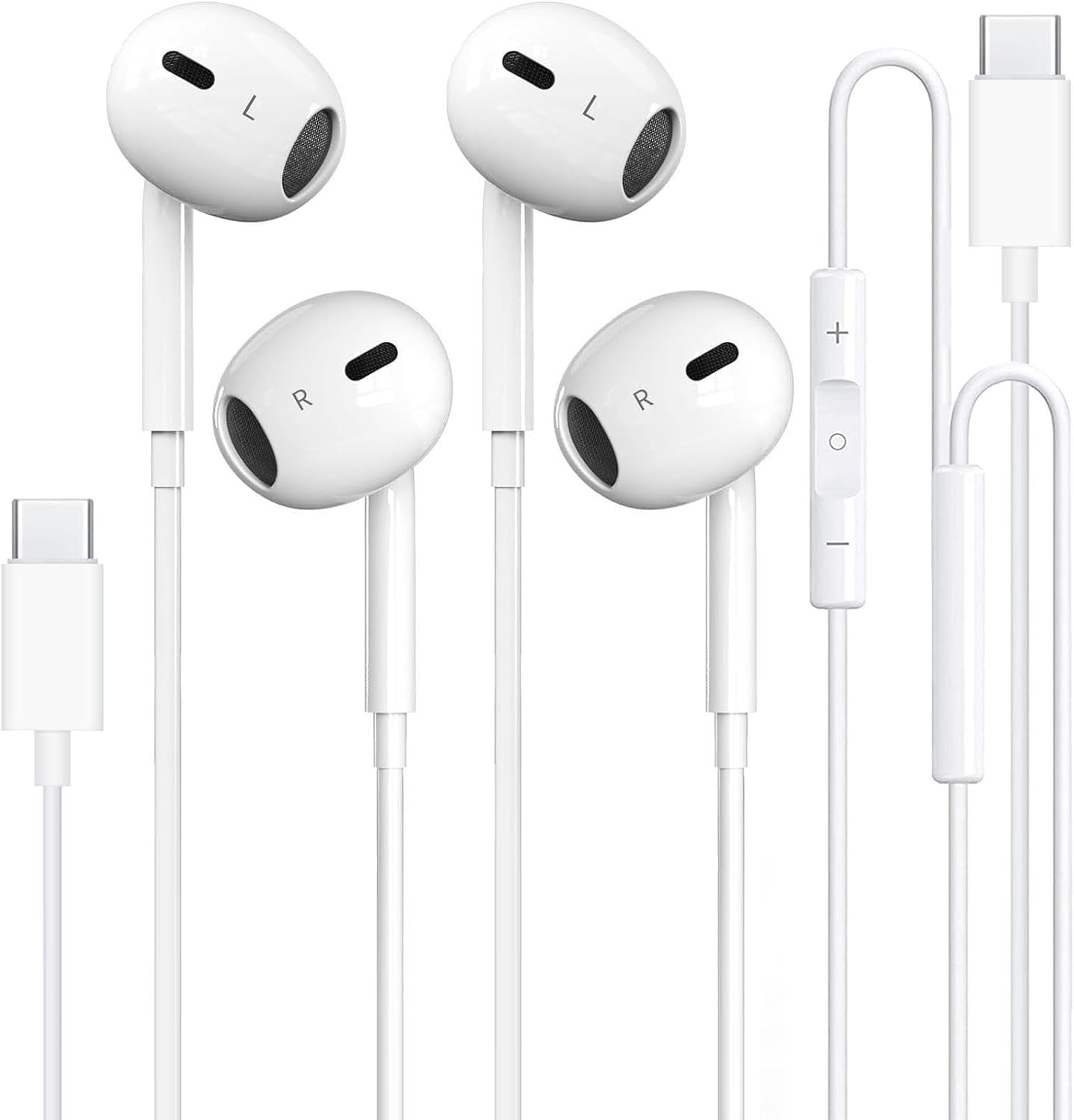 Toperson USB C Earphones - Noise Cancelling 2 Pack