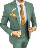 Wangyue 3 Piece Men's Slim Fit Suit - Modern Black & Gold