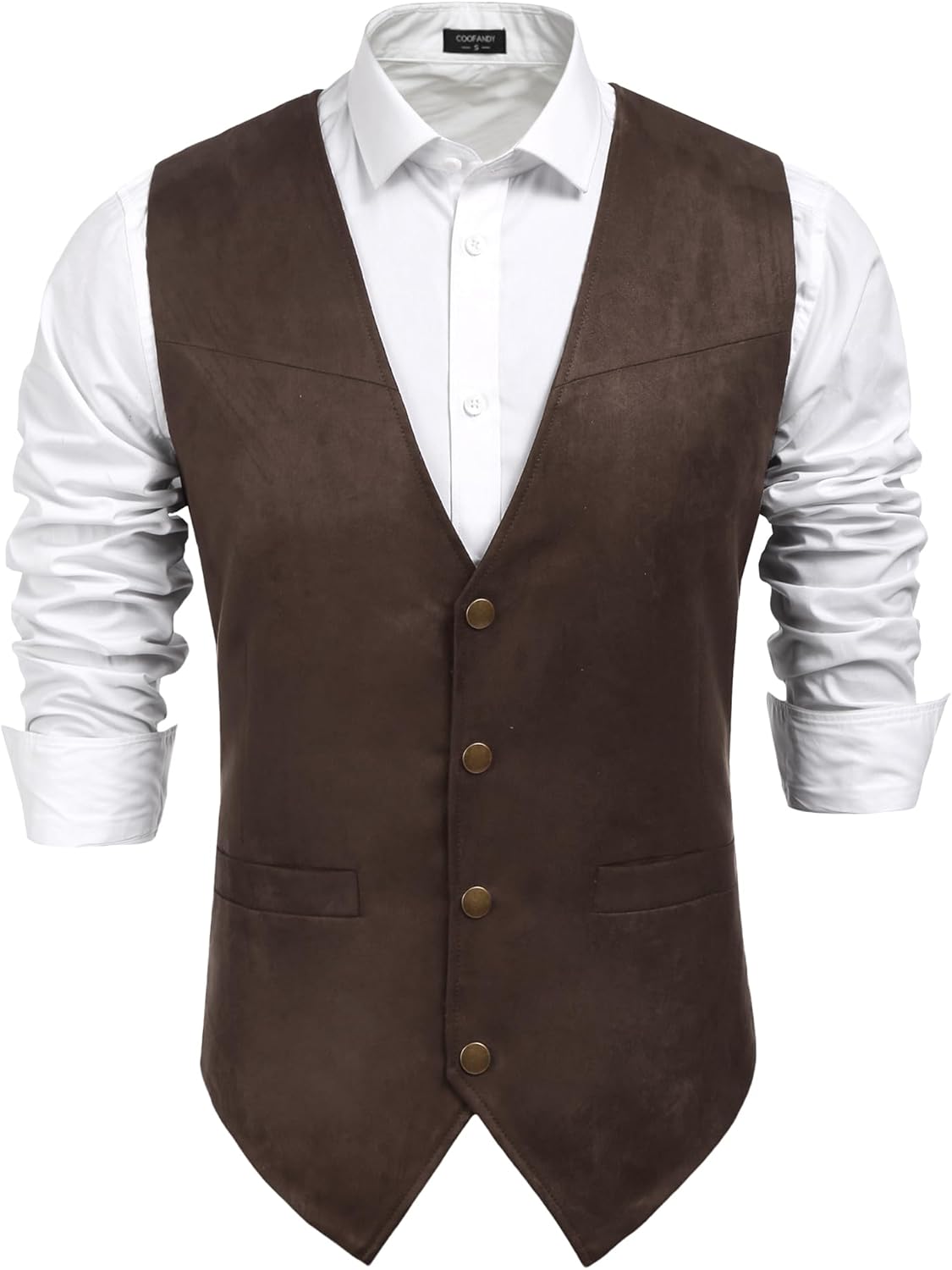 Men's Suede Leather Vest for Cowboy Style and Casual Wear