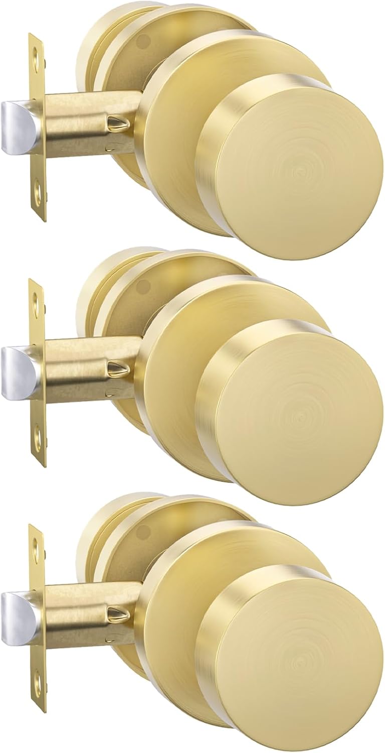 goldenwarm Gold Closet Door Knobs for Modern Home Design