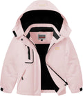 Girl's Waterproof Ski Jacket Warm Fleece Hooded Winter Snow Coat